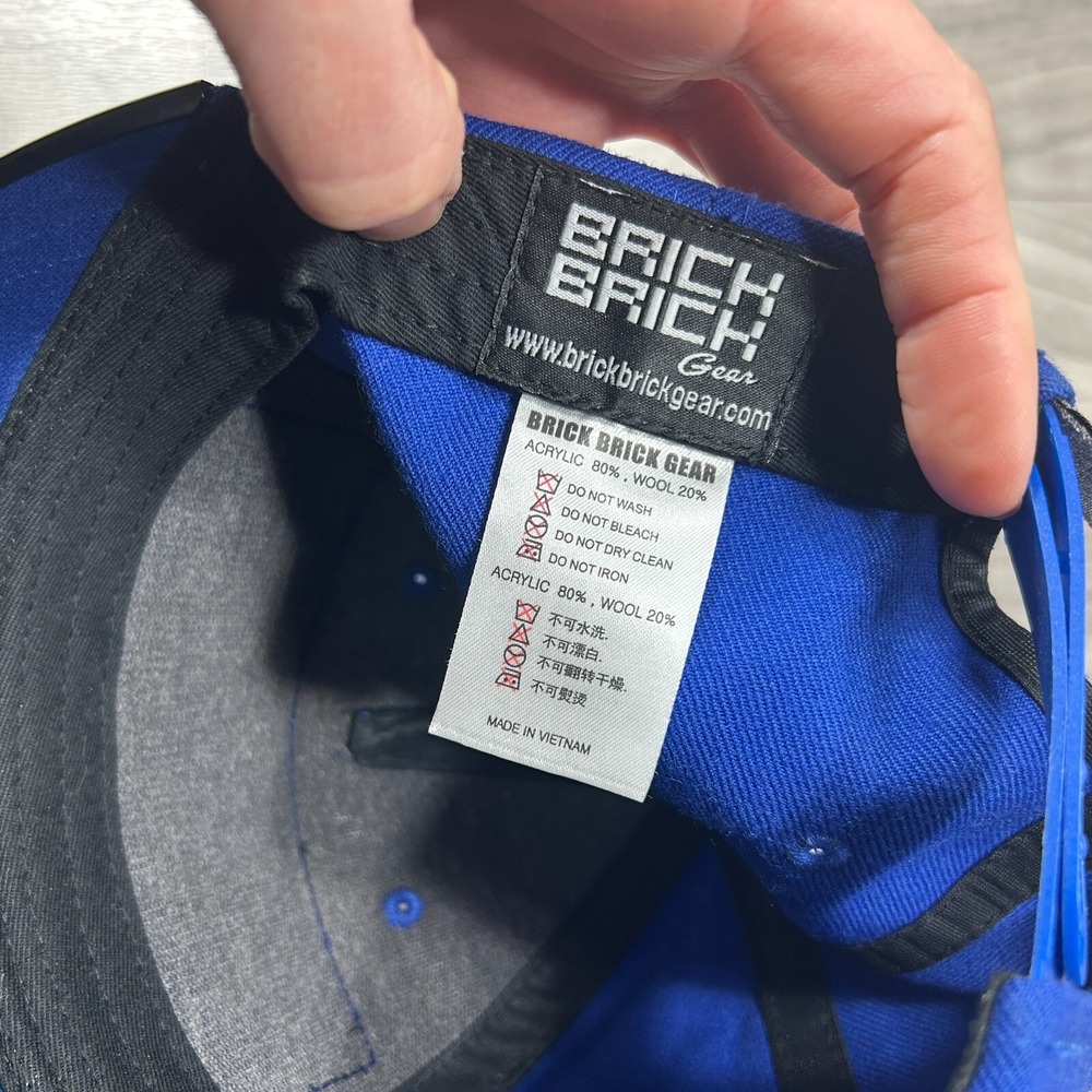 Brich‎ Brich Baseball Cap Mens Blue Black Plastic Flat Brim Adjustable Snapback - Picture 7 of 7